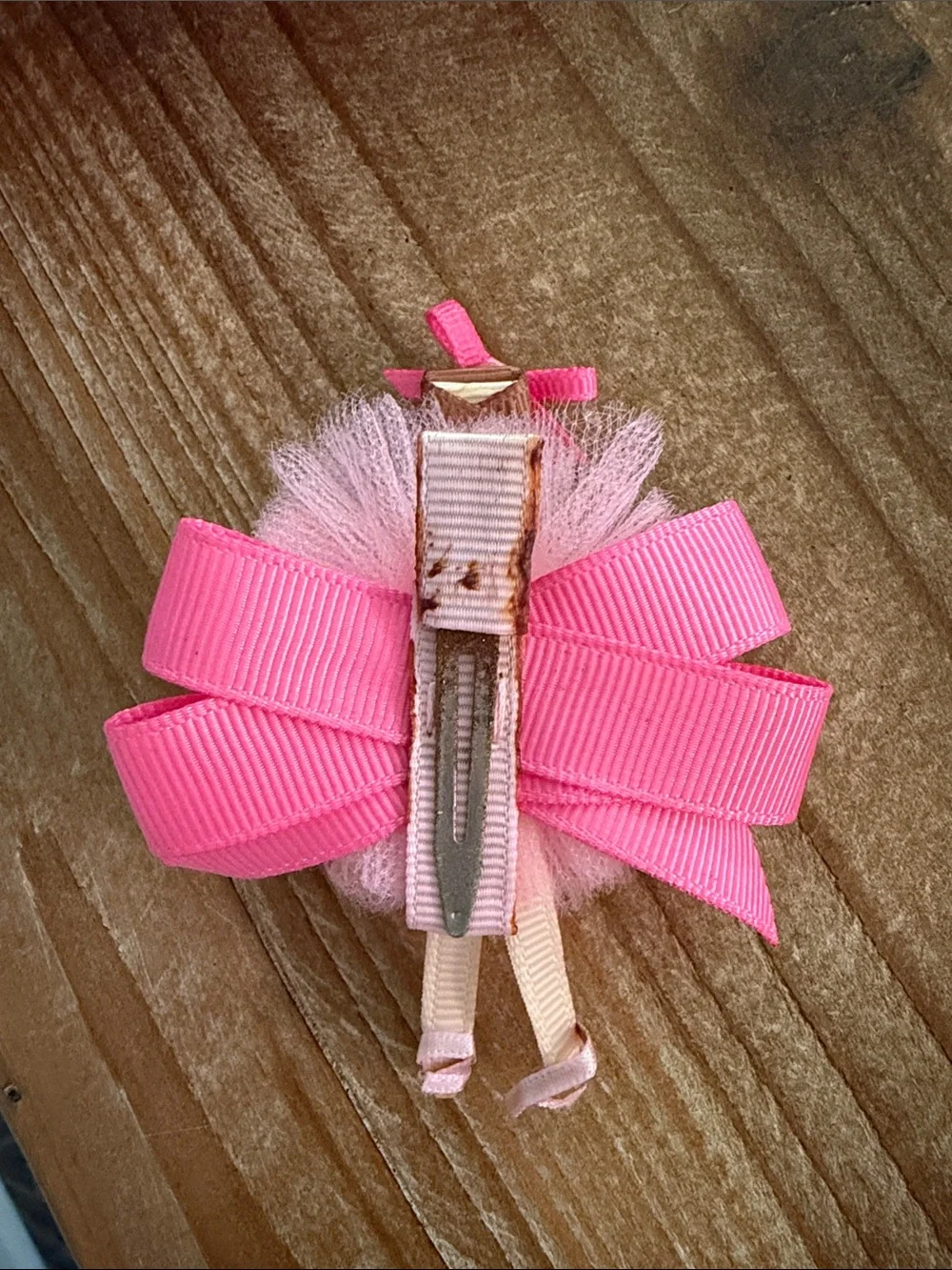 Mud Pie Pink Striped Layered Hair Bow